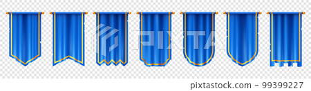 Vertical flag banner for medieval 3d game scene 99399227