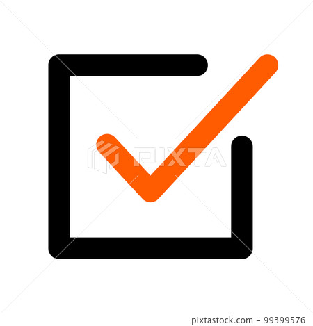orange check mark checkbox. vector. 99399576