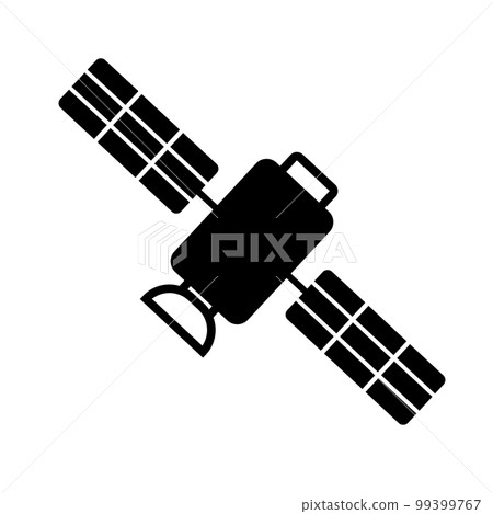 Space satellite silhouette icon. Artificial satellite. vector. Space satellite silhouette icon. Artificial satellite. vector. 99399767