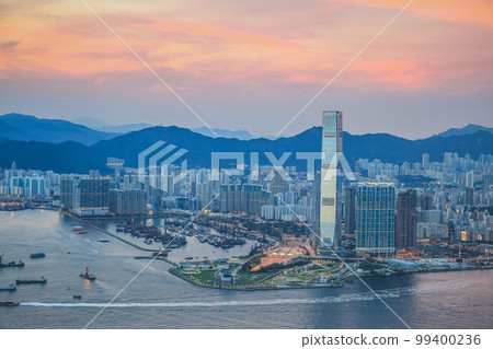 the West Kowloon under sunset, Hong Kong 2 June 2013 the West Kowloon under sunset, Hong Kong 2 June 2013 99400236