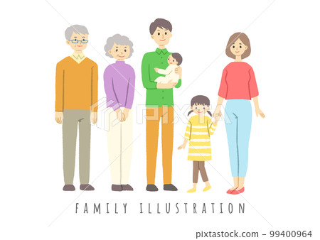 Family 3 generations illustration 99400964
