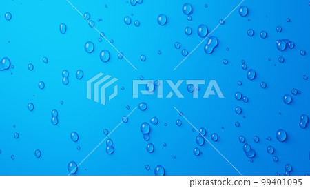 Background material of many water droplets (blue) (horizontal) 99401095