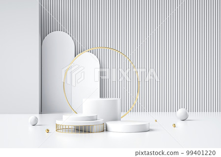 3D Rendering White Product Booth Background 99401220