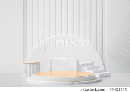 3D Rendering White Product Booth Background 99401225