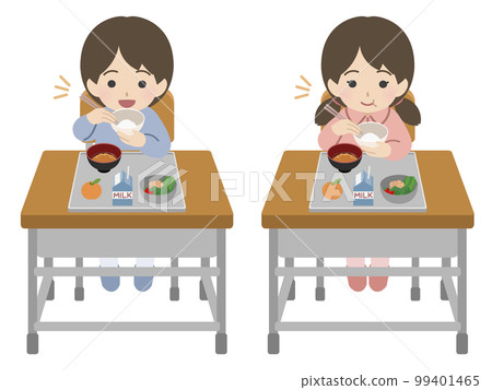 孩子吃學校午餐 99401465