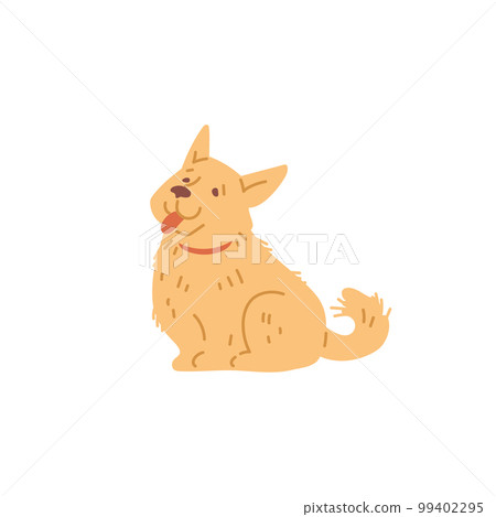 Portrait of funny adorable dog or puppy flat vector illustration isolated. Portrait of funny adorable dog or puppy flat vector illustration isolated. 99402295