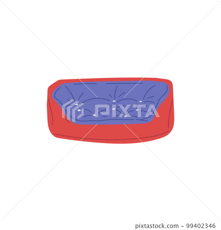 Cushion bed for dog or cat cartoon icon flat vector illustration isolated. 99402346