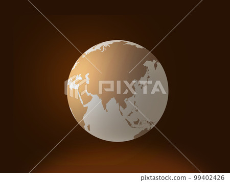 A globe with a map of Japan 99402426