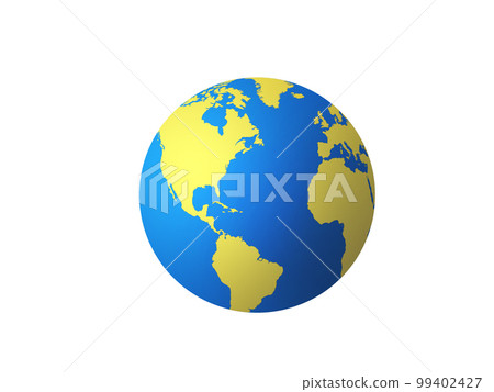 Globe with America and Europe in white background 99402427