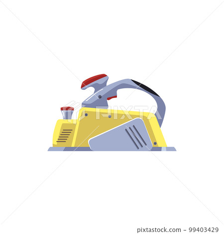 Electric hand planer, cartoon flat vector illustration isolated on white background. 99403429