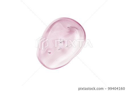Serum gel swatch isolated on white background. Pink cosmetic transparent gel serum texture. 99404160