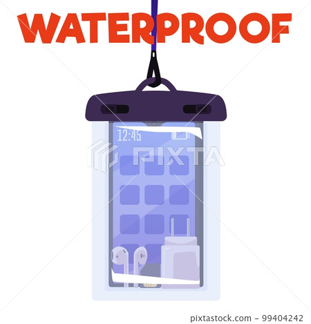 Waterproof transparent case for smartphone and accessories flat style 99404242