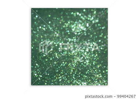 Defocused shiny green background cut square on white background. Card for an inscription with a blank space. Defocused shiny green background cut square on white background. Card for an inscription with a blank space. 99404267