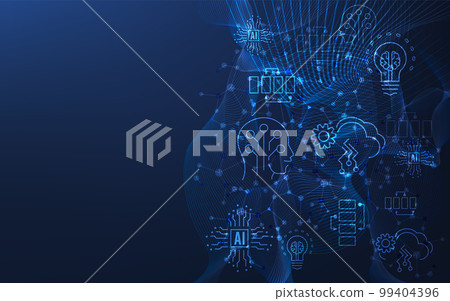 Artificial Intelligence (AI) Molecular structure background concept with ChatGPT, Chatbot, Machine learning, Abstract molecule background with hexagons, wave flow. Vector Illustration eps10 Artificial Intelligence (AI) Molecular structure background concept with ChatGPT, Chatbot, Machine learning, Abstract molecule background with hexagons, wave flow. Vector Illustration eps10 99404396