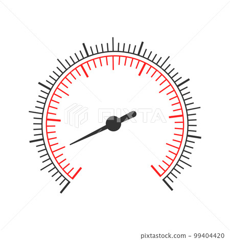 Round measuring scale with two charts and arrow. Gauge template of barometer, compass, manometer, tachometer, pressure meter tool dashboard 99404420