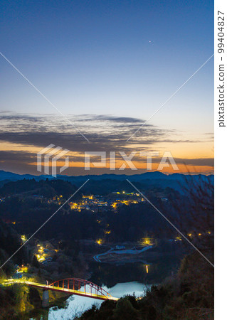February 2023 Tsukigase Baikei evening view The evening star that began to shine in the clear evening sky leaving the mountains behind ② February 2023 Tsukigase Baikei evening view The evening star that began to shine in the clear evening sky leaving the mountains behind ② 99404827