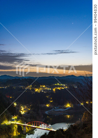 February 2023 Tsukigase Baikei Evening View Leaving the mountains behind, the evening star begins to shine in the clear evening sky ➄ 99404830