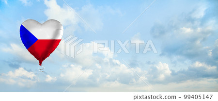 Flag of Czech Republic on heart-shaped balloon Flag of Czech Republic on heart-shaped balloon 99405147