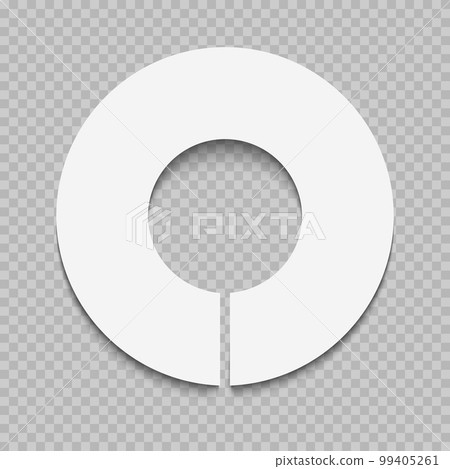 Round closet divider template isolated on transparent background. Wardrobe organizer tool. Clothing rack separator mockup. Tag for sorting clothes by size, type, season 99405261
