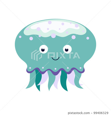 jellyfish cartoon character isolated on white background jellyfish cartoon character isolated on white background 99406329