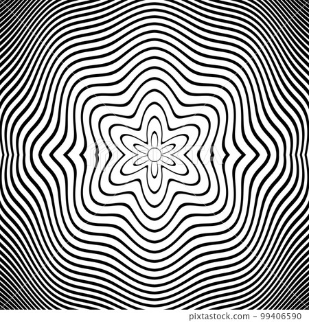 Abstract Radial Pattern. Wavy Lines Texture. Vector Illustration. 99406590
