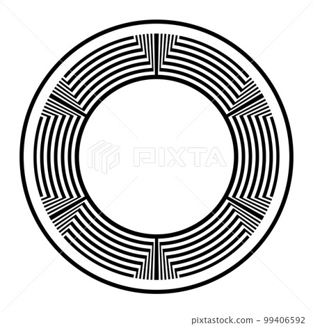 Abstract Geometric Circle Pattern for Decorative Round Frame. Vector Art. 99406592