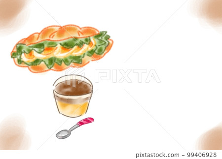 他最喜歡的羊角麵包三明治 99406928