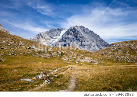 Grande Casse Alpine glacier landscape in French alps Grande Casse Alpine glacier landscape in French alps 99408088