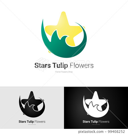 Stars Tulip Flowers Logo Style 99408252