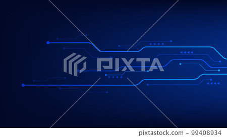 Circuit board with blue lighting background. technology and hi tech graphic design element concept Circuit board with blue lighting background. technology and hi tech graphic design element concept 99408934