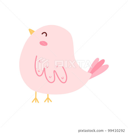 Cute bird in scandinavian style. Vector illustration. Flat hand drawn style. Children's spring bird. Cute bird in scandinavian style. Vector illustration. Flat hand drawn style. Children's spring bird. 99410292