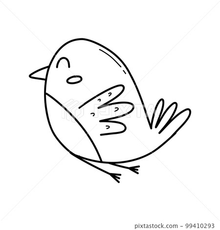 Cute bird in doodle style. Vector illustration. Isolated bird on a white background. Cute bird in doodle style. Vector illustration. Isolated bird on a white background. 99410293