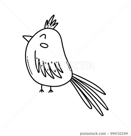Cute bird in doodle style. Vector illustration. Isolated bird on a white background. Cute bird in doodle style. Vector illustration. Isolated bird on a white background. 99410294