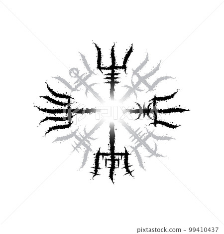 Vegvisir true ink blots waves grey 99410437