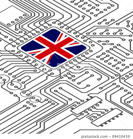Electric circuit perspective UK microchip Electric circuit perspective UK microchip 99410439