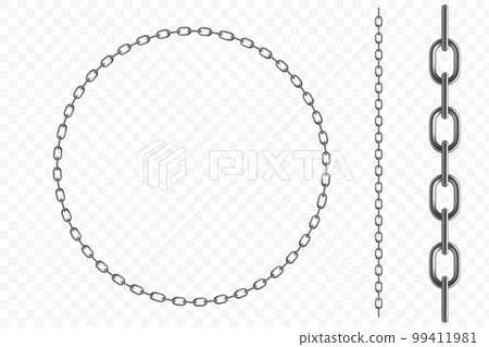 Round frame made of metal chain 99411981