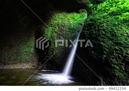 A mysterious waterfall that flows into a cave, Shiwagara Falls 28, Shinonsen-cho, Mikata-gun, Hyogo Prefecture A mysterious waterfall that flows into a cave, Shiwagara Falls 28, Shinonsen-cho, Mikata-gun, Hyogo Prefecture 99412334