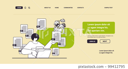 woman sorting documents female secretary organizing folder file management paperwork data archive concept 99412795