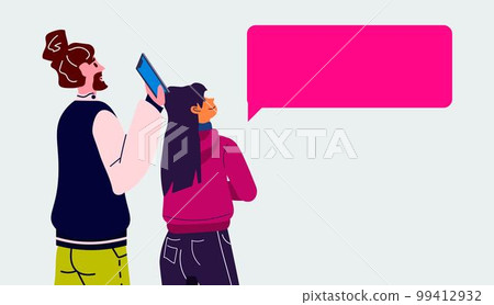 people in trendy clothes with chat bubble generation Z lifestyle concept new modern demography trend 99412932