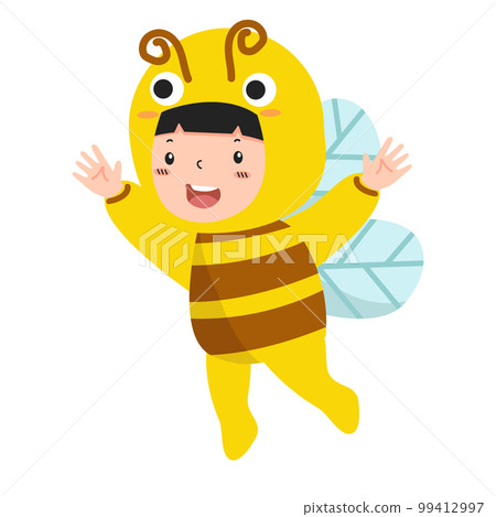 Cute Kid girl wearing costumes bee 99412997