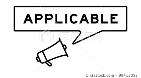 Megaphone icon with speech bubble in word applicable on white background 99413052