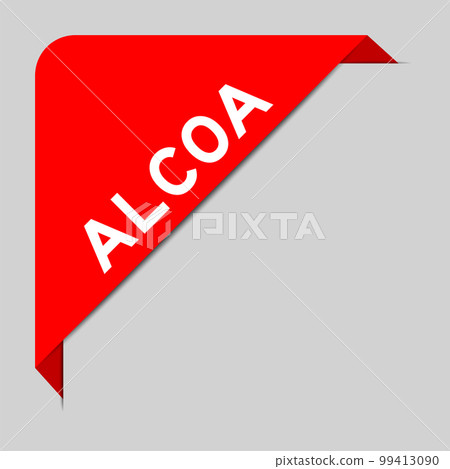 Red color of corner label banner with word ALCOA (Abbreviation of Attributable, Legible, Contemporaneous, Original and Accurate) on gray background Red color of corner label banner with word ALCOA (Abbreviation of Attributable, Legible, Contemporaneous, Original and Accurate) on gray background 99413090