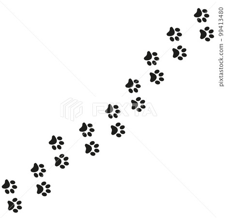 Track of cat dog tracks, footprint, design 99413480