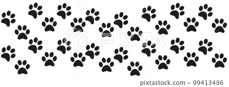 Track of cat dog tracks, footprint, design 99413486