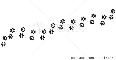 Track of cat dog tracks, footprint, design 99413487