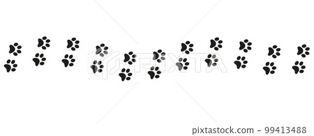 Track of cat dog tracks, footprint, design 99413488