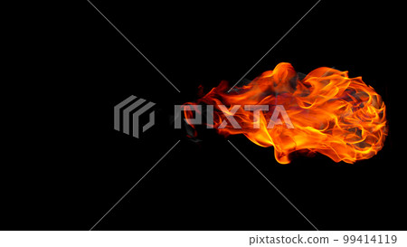 Fire flames isolated on black background 99414119