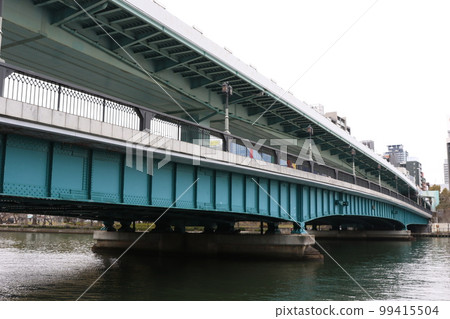 Tenman Bridge over Okawa Tenman Bridge over Okawa 99415504