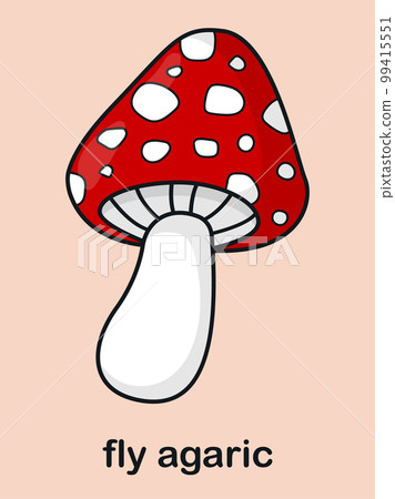 Postcard with red fly agaric. Vector illustration Postcard with red fly agaric. Vector illustration 99415551