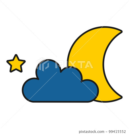Simple flat illustration of moon and cloud. Vector illustration Simple flat illustration of moon and cloud. Vector illustration 99415552